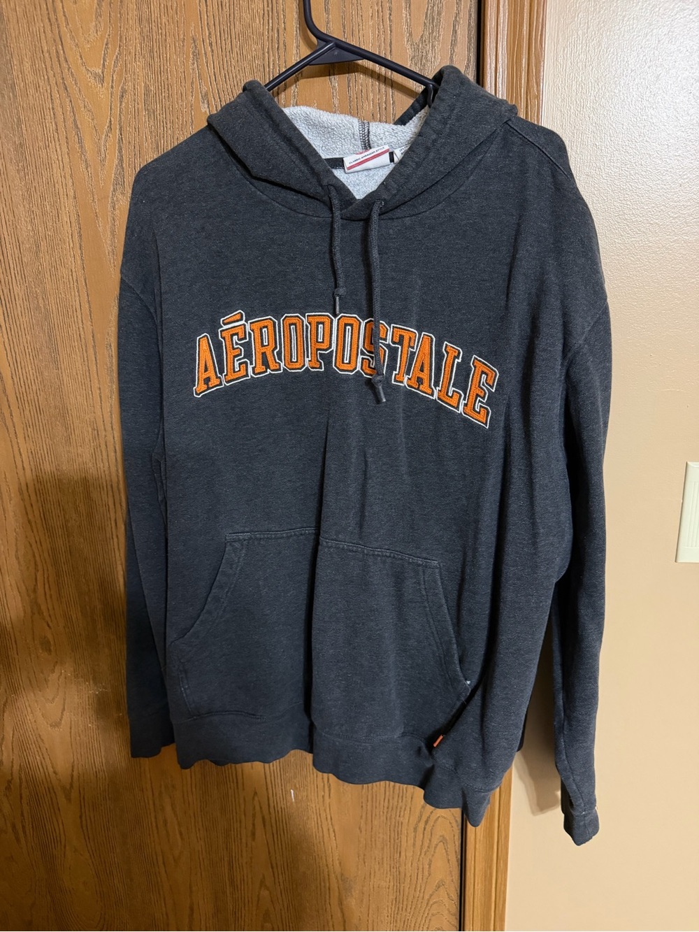 Aeropostale Charcoal Hoodie with Orange Logo